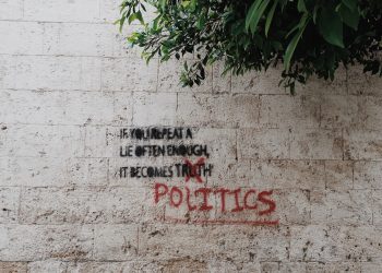 If you repeat a lie often enough it becomes truth printed wall taken at daytime