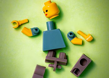 blue orange green and yellow plastic toy